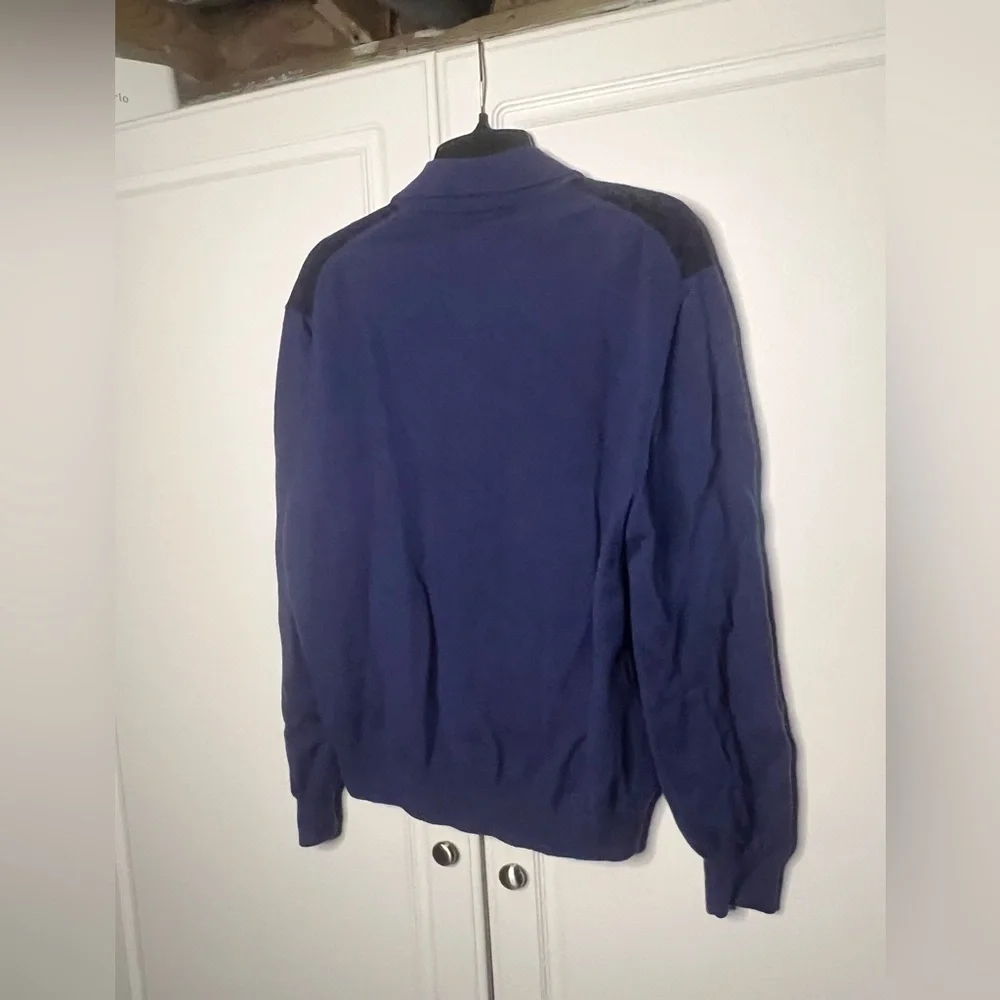 Vintage Tulliano 100% Wool Knit Polo Lace Front Sweater Size XL